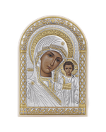 Казанская БМ, икона арочная, пластика белый 80х115