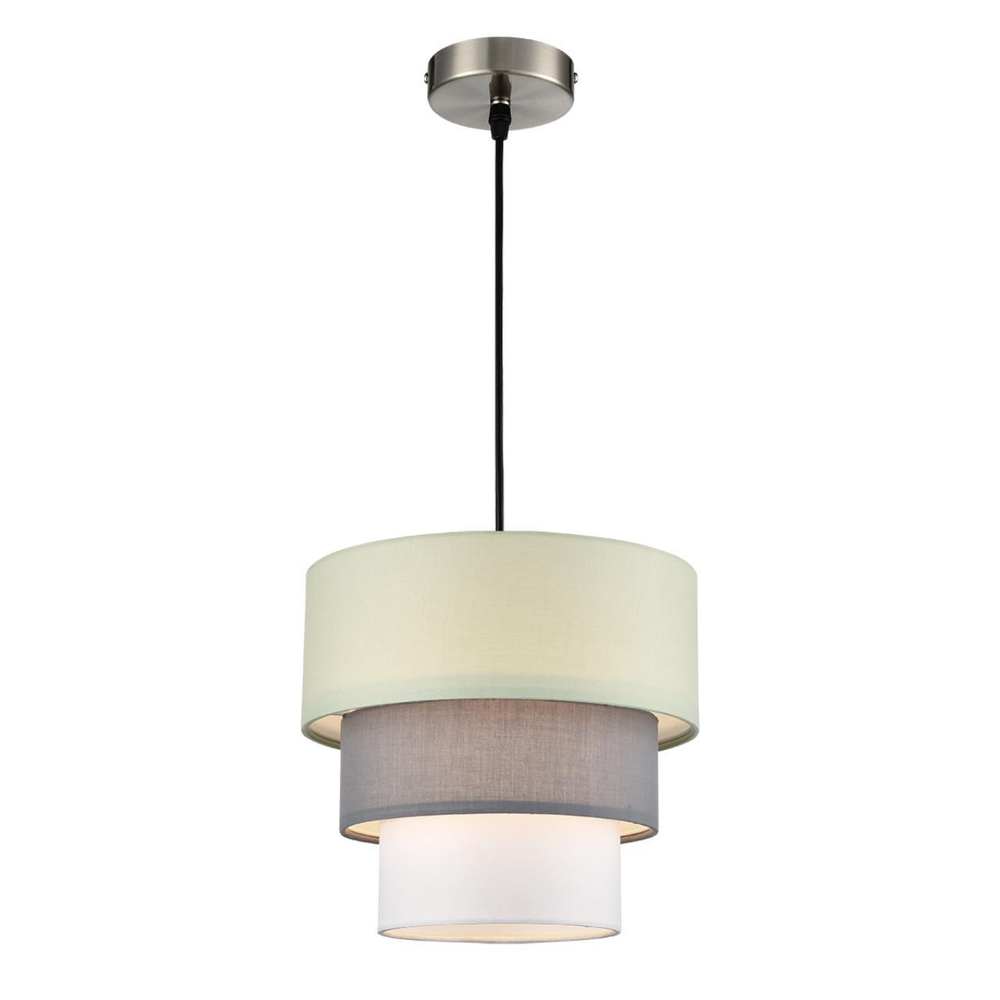 8039/1 MODERNI LN25 133 никель/мятный/серый/белый, металл/текстиль Подвесной светильник Е27 60W 220V ILAIDA