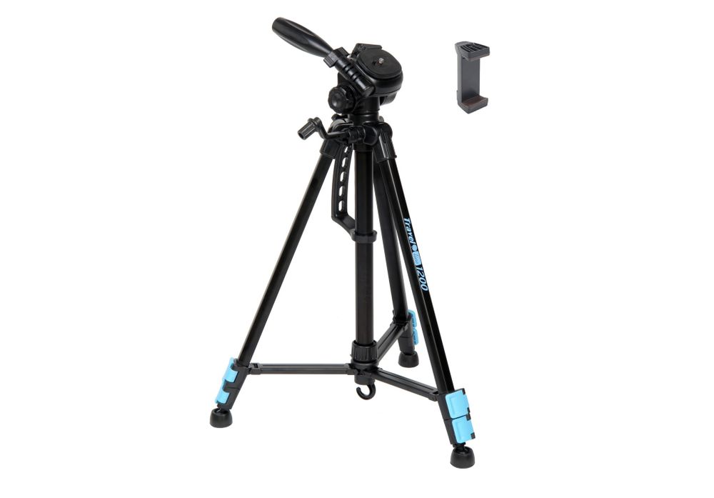 Штатив Falcon Eyes Travel Line 1200 + Fujimi SM-CL2 с креплением для смартфона