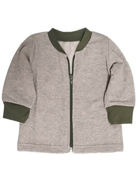 КФ Кофточка ясельная футер 2-х нитка начес серый меланж (52-80)