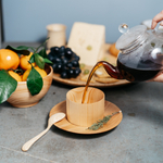 Деревянный набор чайная пара и ложка из сибирского кедра. NC19