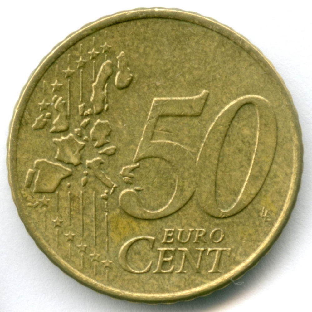 50 евроцентов 2000 год. Нидерланды. Регулярный выпуск. Тип 1. Нордик XF-AU