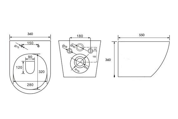 Унитаз ABBER Bequem AC1103MB подвесной черный матовый, безободковый