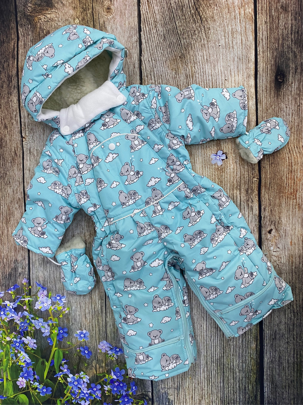 Комбинезон-трасформер детский 2в1 "Мишутка" , модель: 72-18 (Цвет: Песочный, Размер: 80)