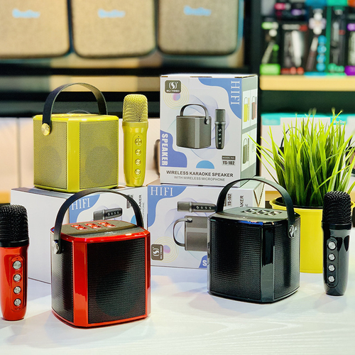 Комплект колонка+микрофон "Twin", красный