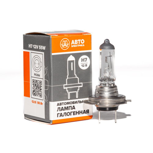 Автолампа галогенная H7, 12 В, 55 Вт, PX26D
