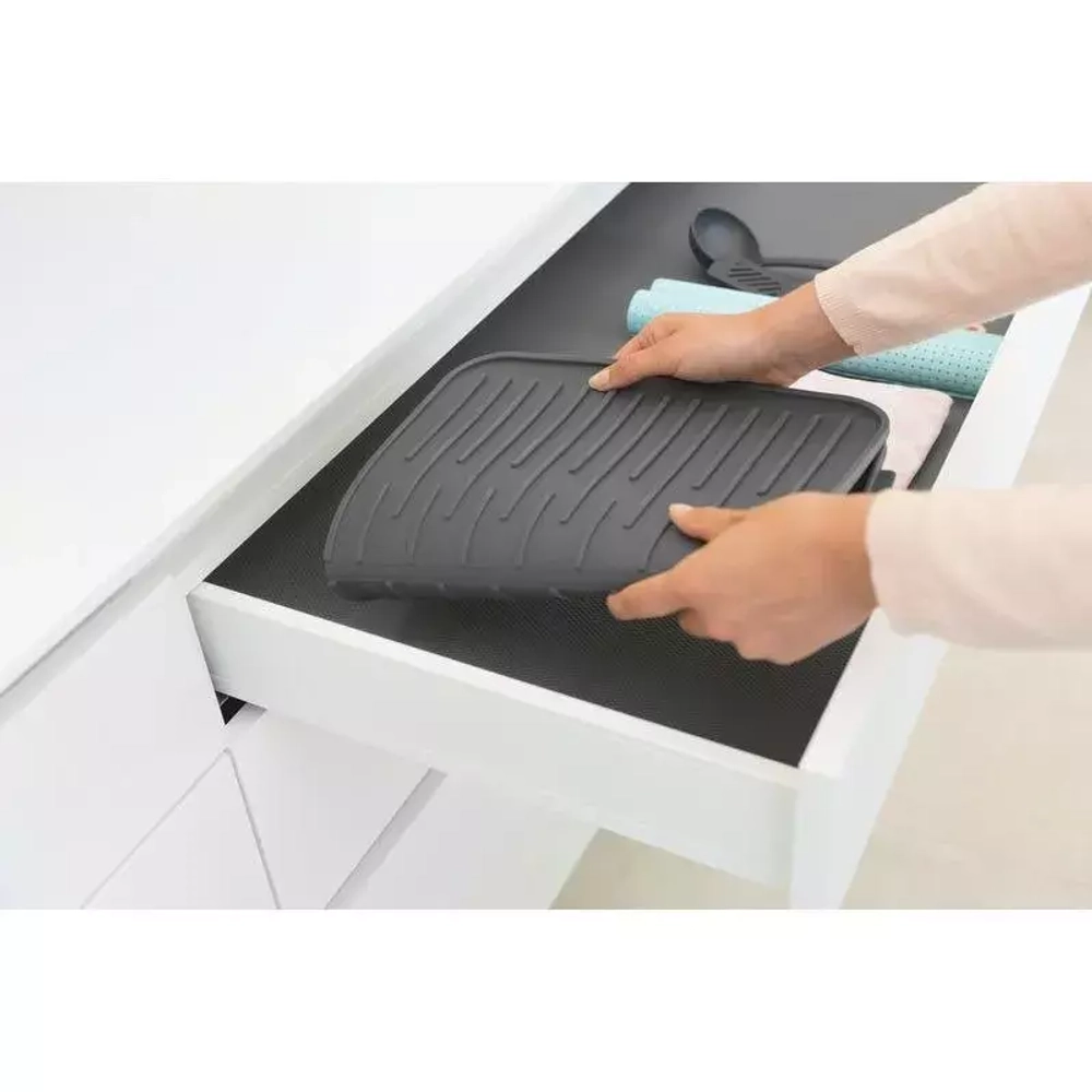 Brabantia - Коврик силиконовый, сушилка для посуды 44х32см, серый / артикул   117442  / GTIN 8710755117442