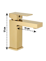 Смеситель для раковины и умывальника низкий из латуни "Grocenberg" (золото)
