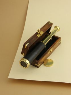 Nautical Подзорная труба в деревянном футляре
