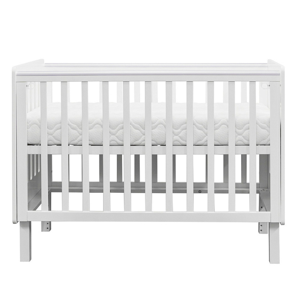 Кровать Antemi Mari 120х60 с маятником Ник 14 б/б Белый + НиК 15 б Белый