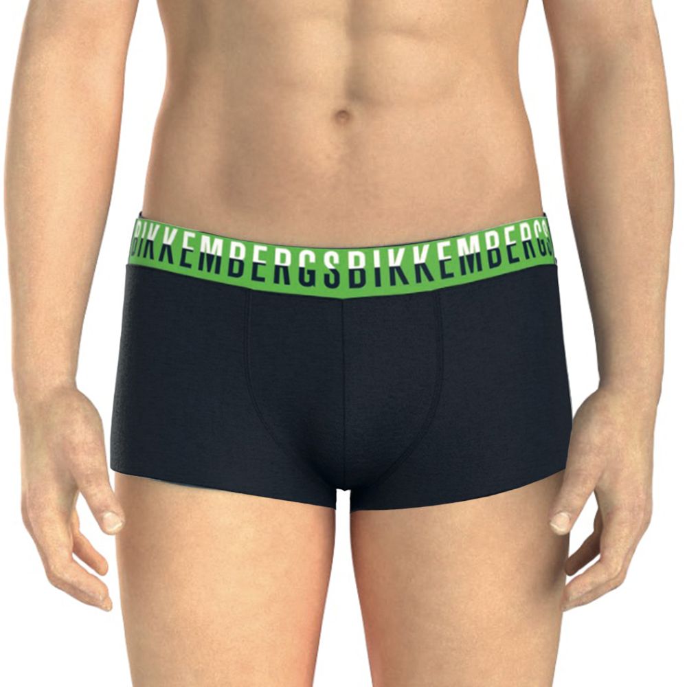 Мужские трусы боксеры темно-синие набор 3в1 Bikkembergs BICOLOR BKK52UTR27TR