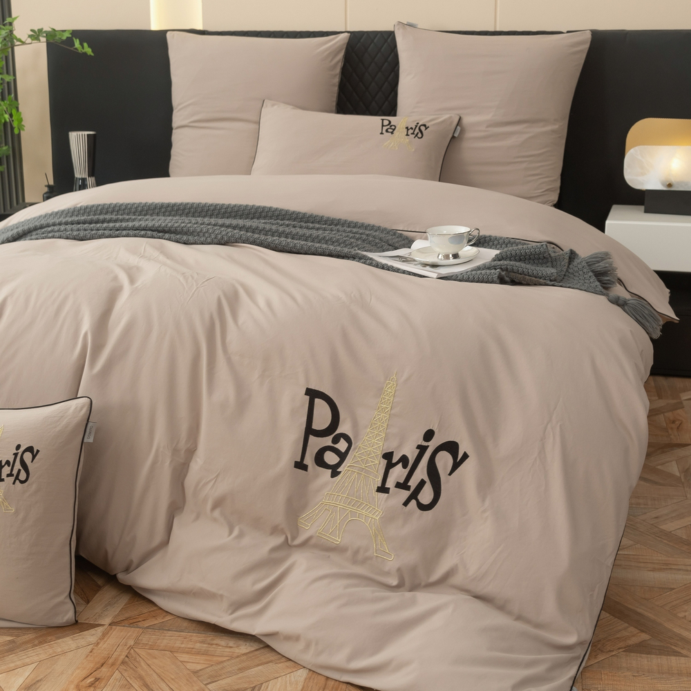 КПБ Mood of Paris на резинке MPR001, Евро, 4 наволочки, простынь 160*200*35