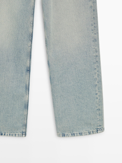 Massimo Dutti Джинсы с высокой талией и широкими штанинами, синий