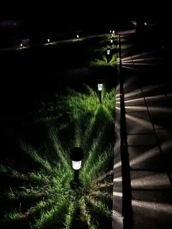 Уличные светильники на солнечных батареях для дачи и сада, фонарики свет холодный белый комплект из 12 шт.