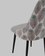 Стул Касаденика велюр серый, спинка гобелен перья