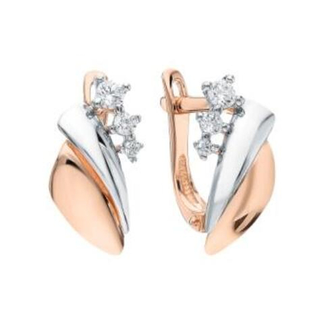 Серьги из золота с фианитами