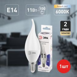 Лампочка светодиодная ЭРА STD LED BXS-11W-860-E14 E14 / Е14 11Вт свеча на ветру холодный дневной свет | Лампы cветодиодные Свеча (B/C)
