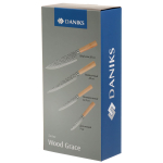 Набор ножей 5 пр, нерж сталь, рук пласт, с подст, акрил, Daniks, Вуд Грейс, JA20204413