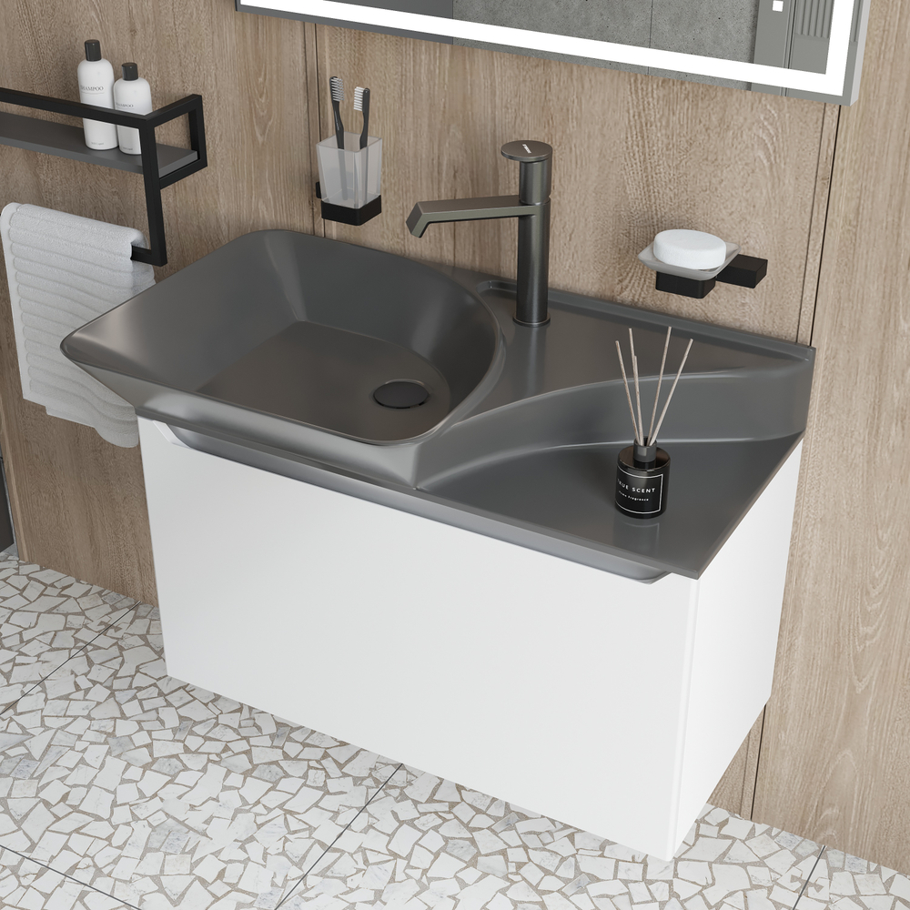 Смеситель для раковины STWORKI Лерум S04010GB вороненая сталь