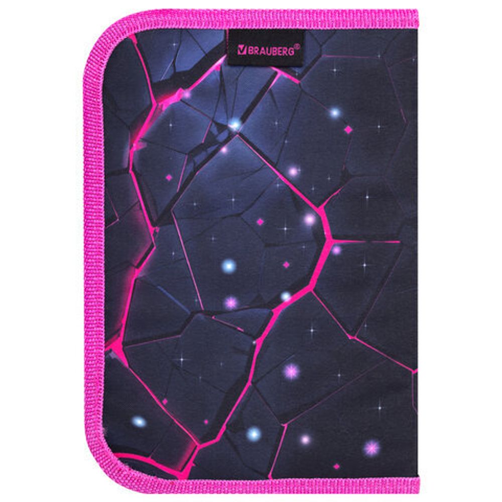 Пенал BRAUBERG, 1 отделение, 1 откидная планка, полиэстер, 21х14 см, "Pink lava", 273522