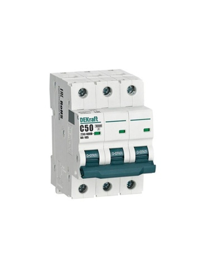 Выключатель автоматический модульный 3п C 50А 10кА ВА-105 DEKraft 13182DEK