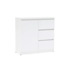 Комод Челси 800 (3 ящиа 1 дверь), Белый глянец холодный, Белый