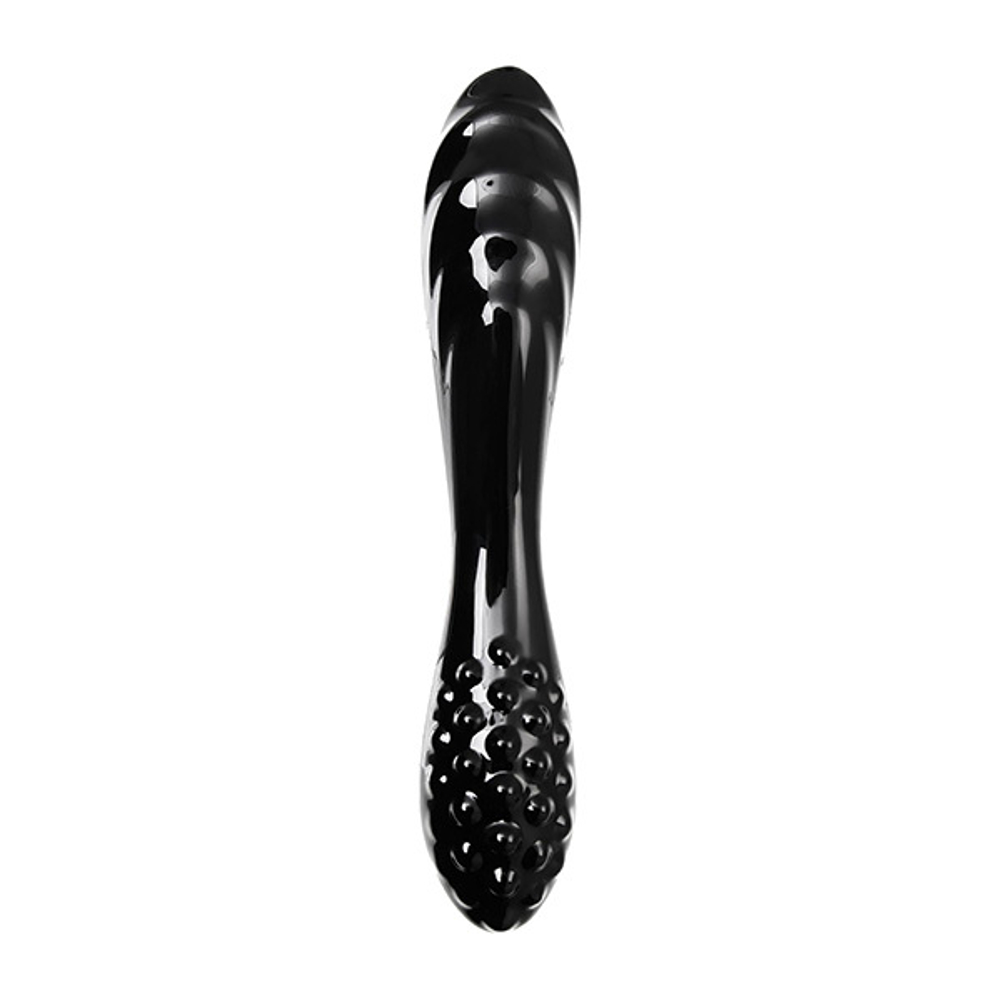 Черный двусторонний стеклянный фаллоимитатор 18,5см Satisfyer Dazzling Crystal 1 4045924