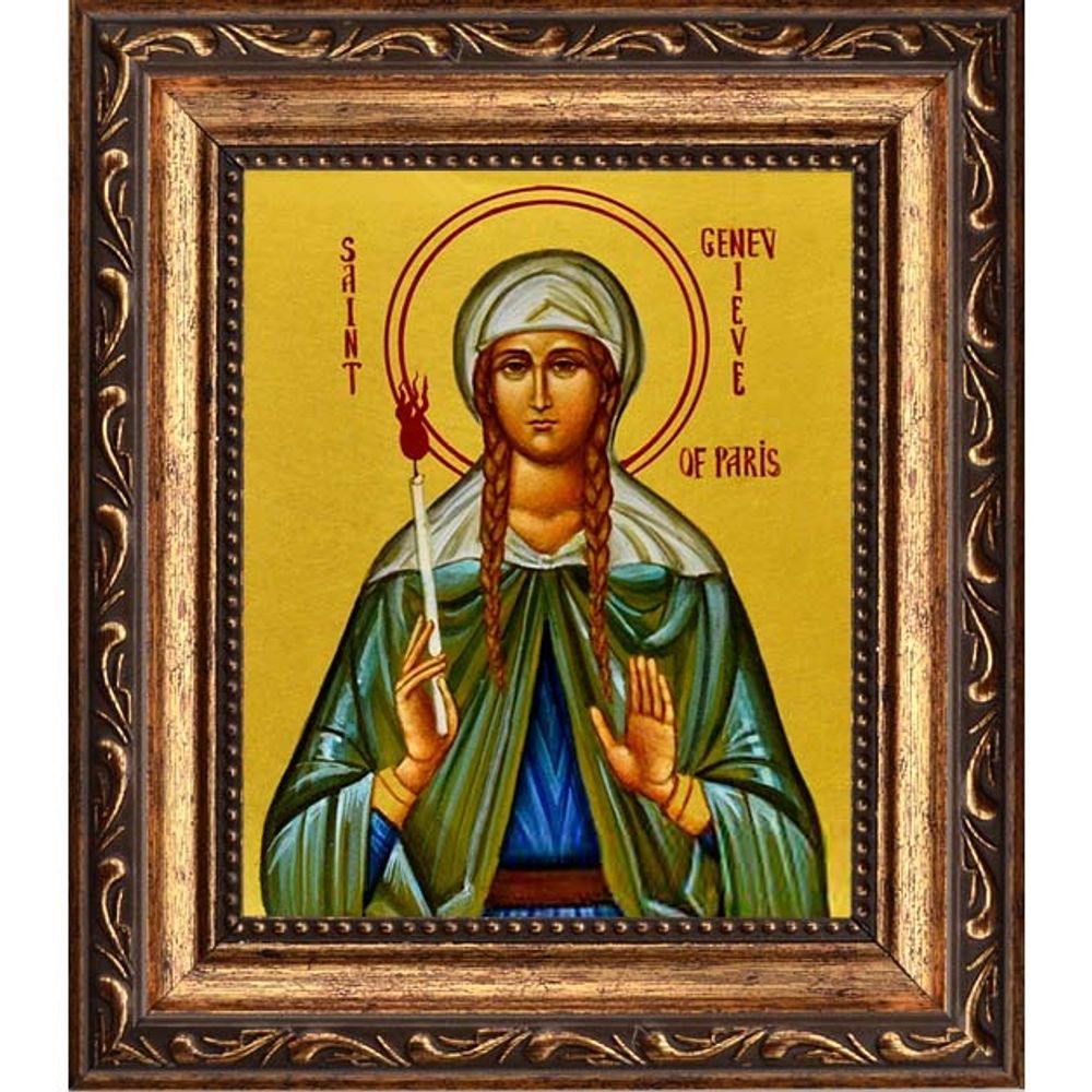 Женевьева (Геновефа) Парижская преподобная. Икона на холсте.