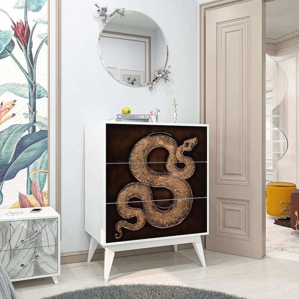 Комод Серпентис с 3 ящиками Айс