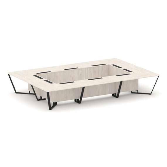 Steel Meet Стол переговорный прямоугольный KDK-PR.B.SP-20K Денвер Светлый/Металл Черный 4800*3200*75