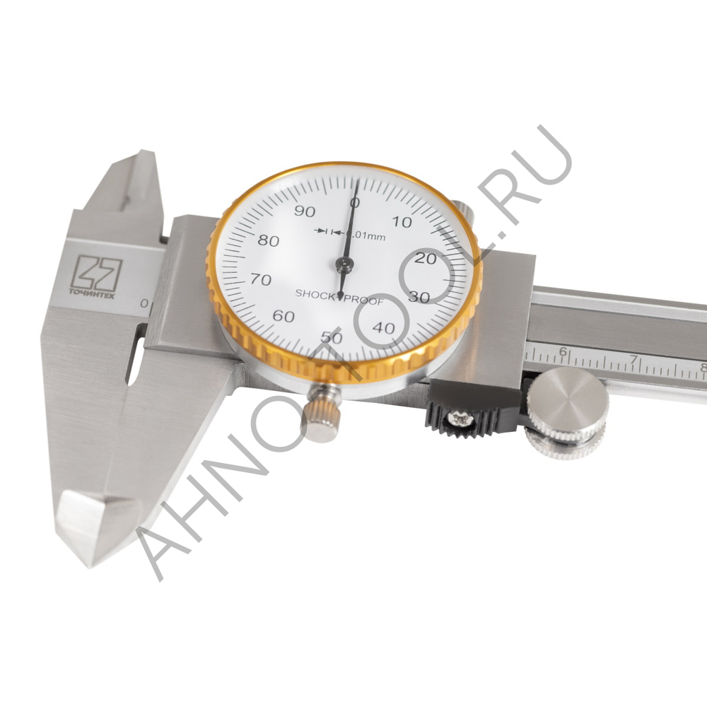 Штангенциркуль с круговой шкалой ШЦК-200-0.01 ГОСРЕЕСТР 89053-23 нерж.сталь ТОЧИНТЕХ