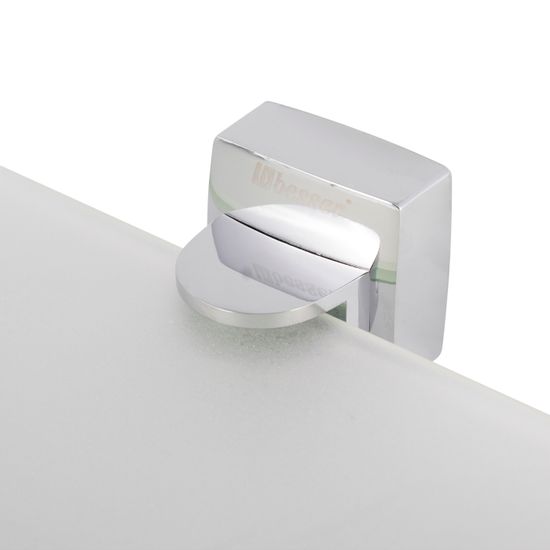 Полка угловая стеклянная на стальном креплении Besser BS 8817 (28,5х28,5х6 см)