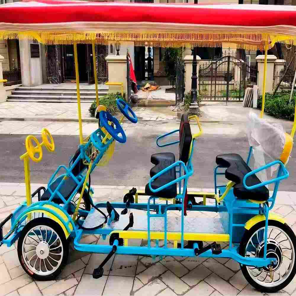 Семейный велосипед, пятиместный, фиолетовый