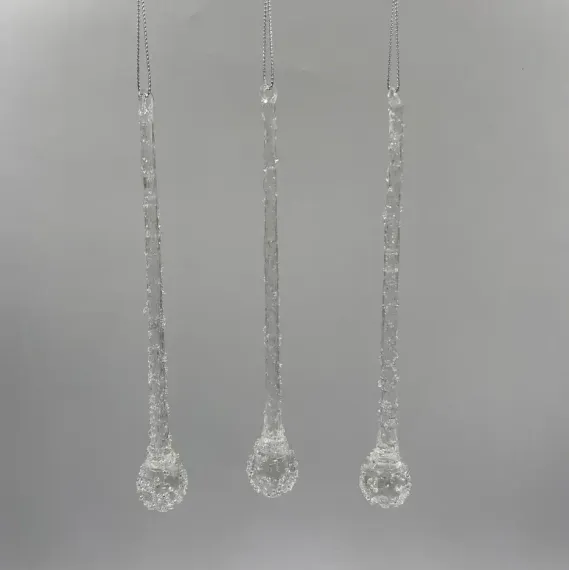 Набор сосулек Горный хрусталь 18 см., 6 шт., стекло, Christmas DeLuxe (88718)