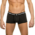 Черные трусы-боксеры с принтом в виде кругов и ромбов (Размер: S) (Цвет: черный)