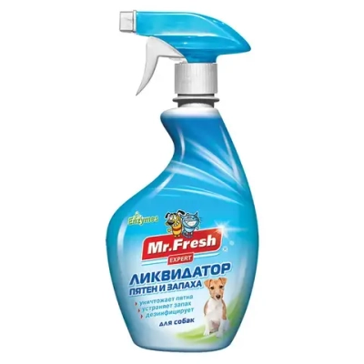 Mr.fresh expert 3в1 спрей ликвидатор пятен и запаха от собак - 500 мл