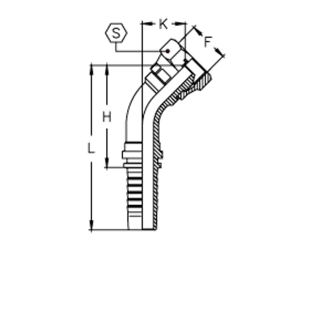 Фитинг DN 12 BSP (Г) 3/4 (45)