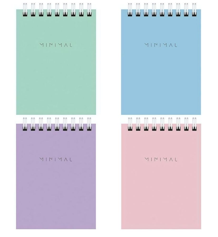 Блокнот А7 40л,клетка, на гребне &quot;Minimal Pastel&quot;(BRAUBERG)