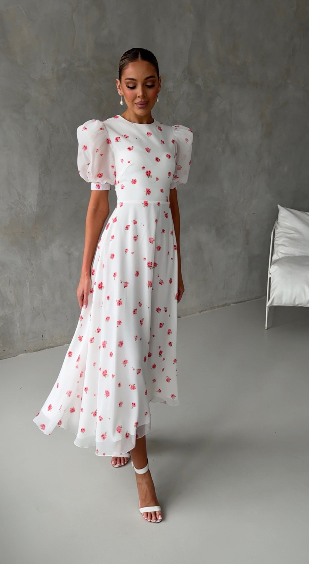 Платье Sabrina flower red