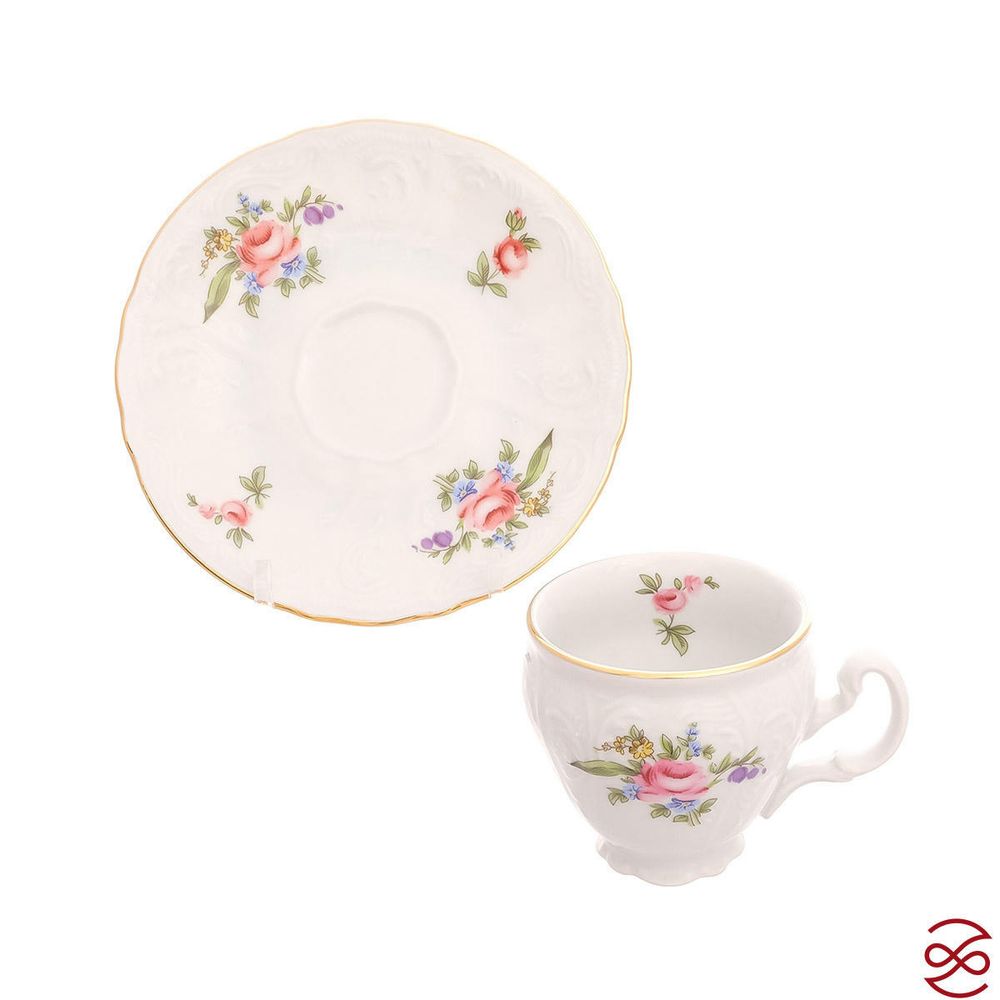 Набор кофейных пар Bernadotte Полевой цветок 90 мл(6 пар)