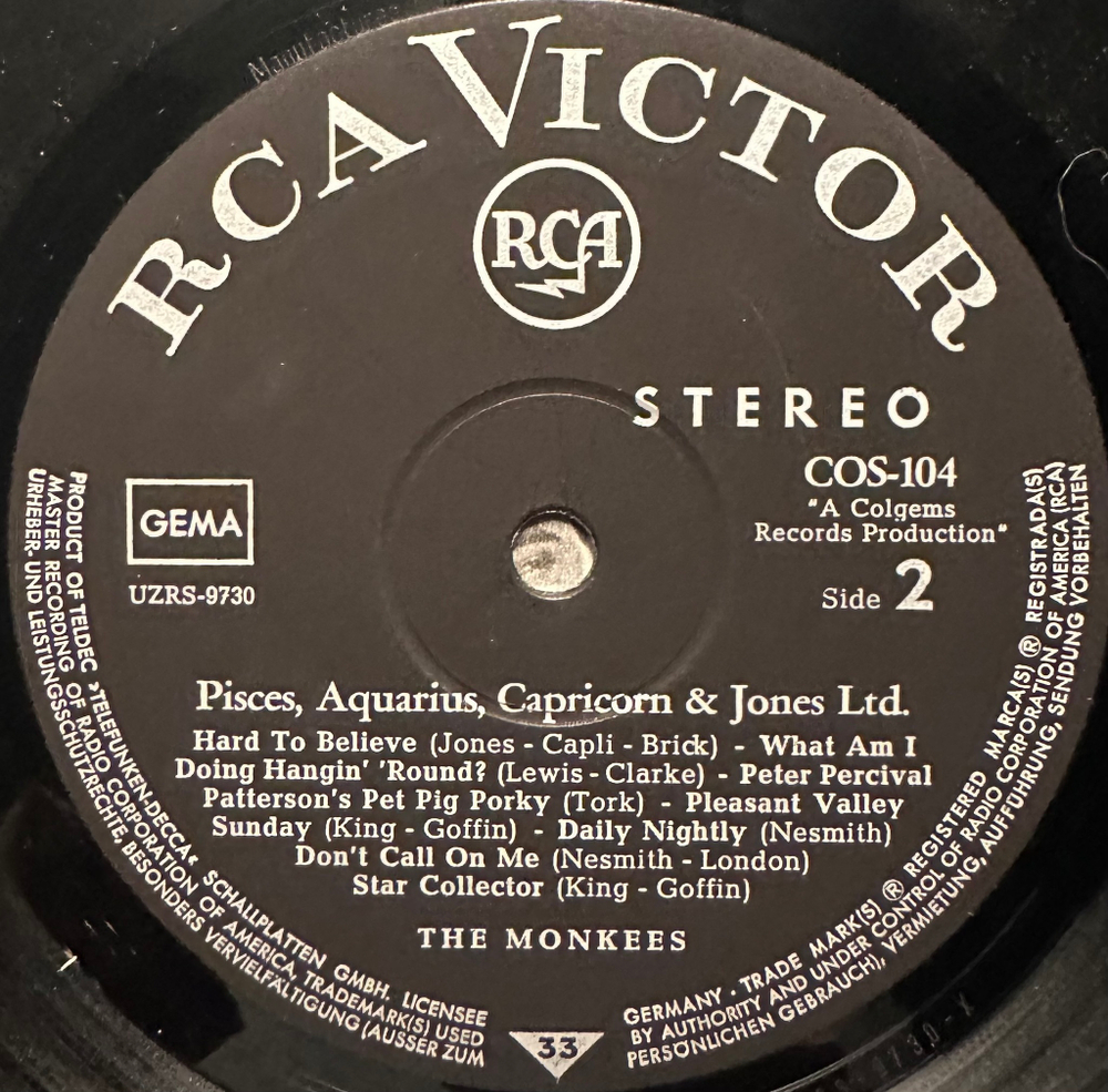 The Monkees - Pisces, Aquarius, Capricorn & Jones Ltd. (Германия 1967г.)