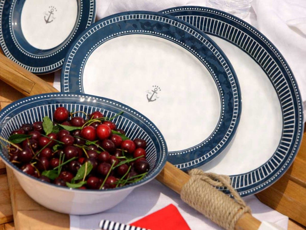 Яхтенные Тарелки небьющиеся сервировочные "Sailor Soul", 41x29 см + 35x26 см, 2 шт (10262618)