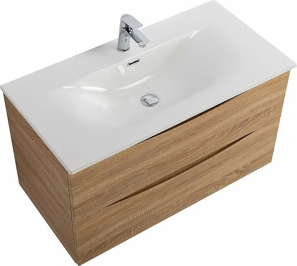 Тумба с раковиной BelBagno MARINO-CER-N-1000-2C-SO-WO-P Rovere Bianco