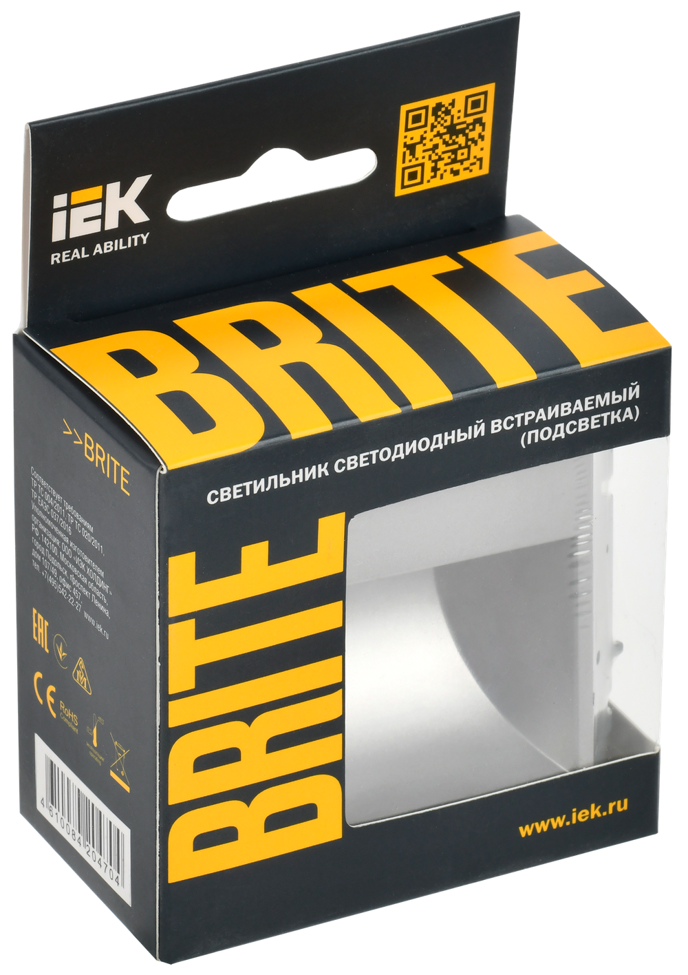 BRITE Подсветка светодиодная встраиваемая ПЛ20-БрА алюминий IEK