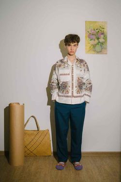 Рубашка Gray Peonies Shirt beige