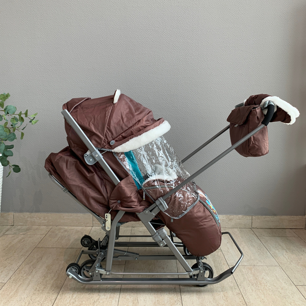 Коляска-санки комбинированная «Ника Детям 7-6» с бельчонком шоколадный (арт. НД7-6/12)