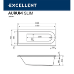 Акриловая ванна Excellent Actima Aurum Slim 150х70 см WAEX.AUR15WHS белая