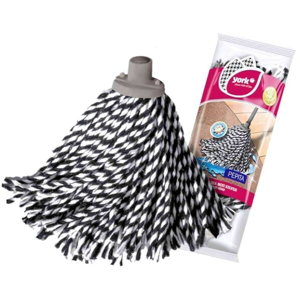 Насадка для уборки хлопковая с добавлением полиэстера 200гр. Пепита YORK