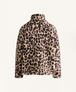 Oysho Куртка из искусственной овчины с животным принтом, песочный меланж