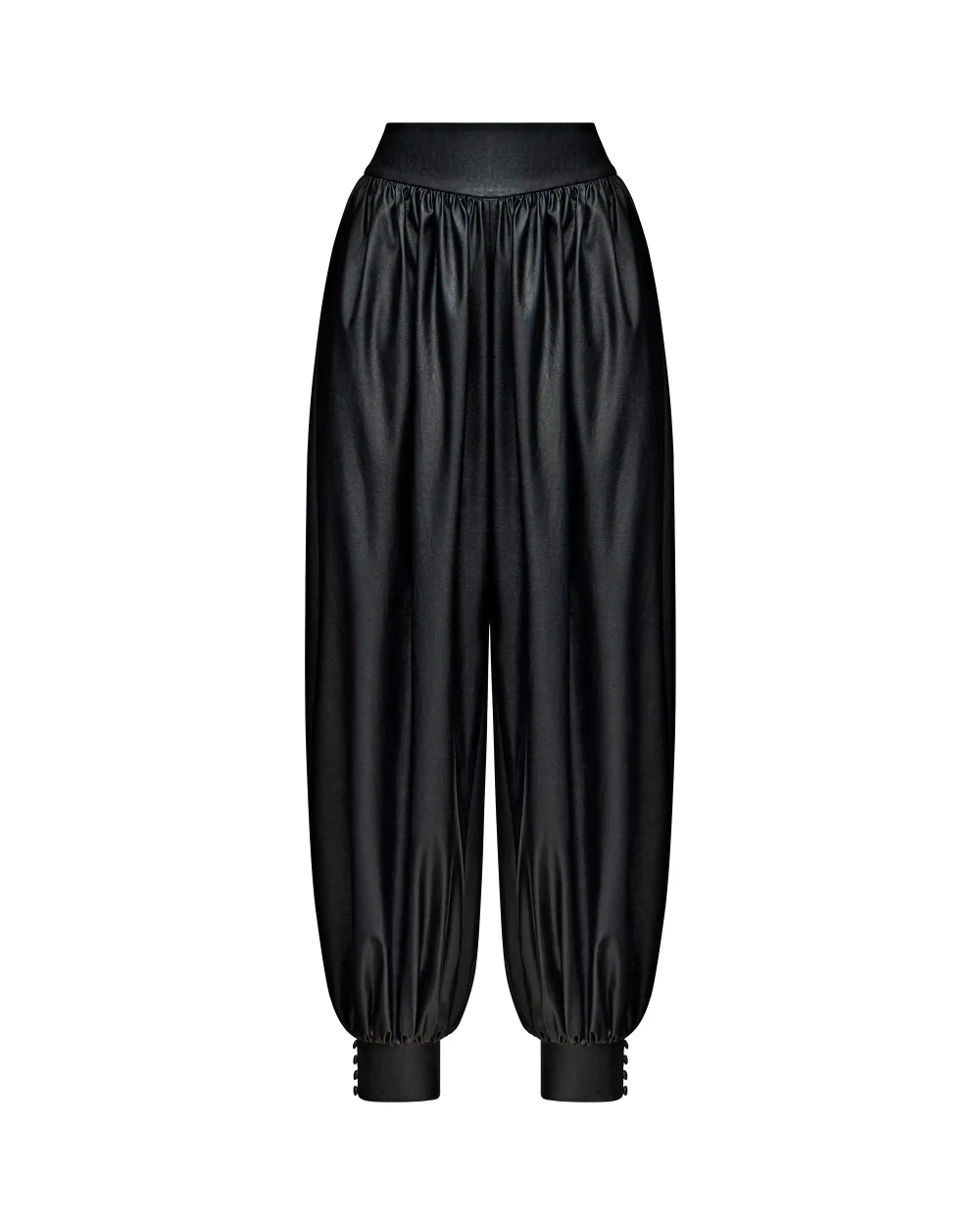 Evie, брюки-шаровары из черной экокожи
